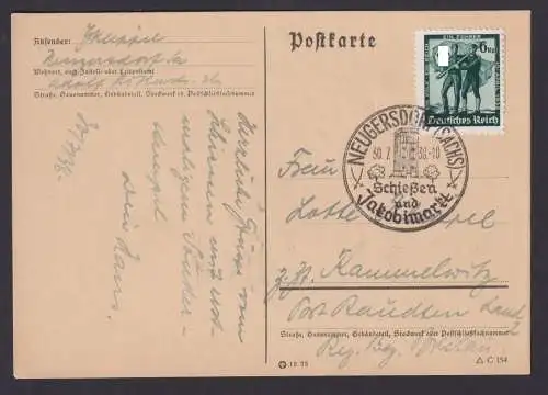 Deutsches Reich Postkarte Neugersdorf Sachsen SSt Jakobimarkt Kammelwitz