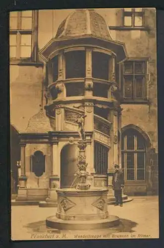 Ansichtskarte Frankfurt Hessen Wendeltreppe Brunnen Römer 1912 Zürich Schweiz