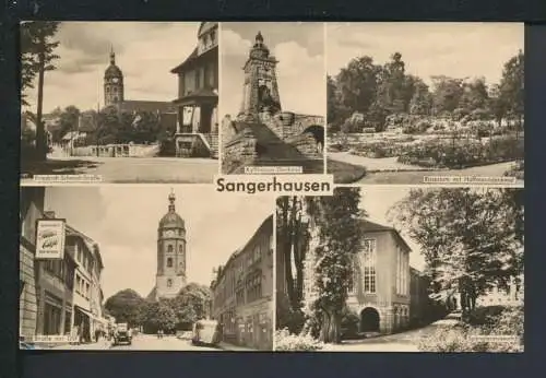 Ansichtskarte Sangerhausen Sachsen-Anhalt Kyffhäuser Denkmal Rosarium Tagewerben