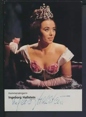 Musik Autogramm Original Autograph Künstler Ingeborg Hallstein Kammersängerin