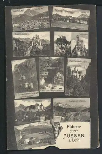 Ansichtskarte Füssen Bayern Feldpost Marktoberndorf 1916 Umschlag m einliegender