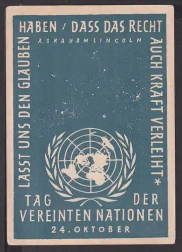 Ansichtskarte Hamburg 1965 Tag der Vereinten Nationen Schwäb. Hall