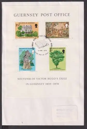 Briefmarken Guernsey Großbritannien Europa Brief Block 1975 Victor Hugo Exil