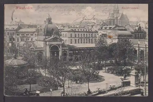 Ansichtskarte Wiesbaden Hessen Kochbrunnen 1902 Trauchgau Bayern