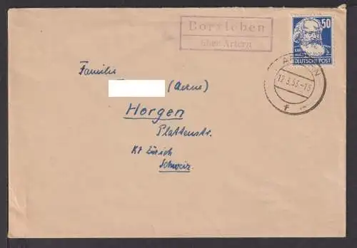 DDR Auslands Brief EF 337 Persönlichkeiten Landpost Borxleben über Artern