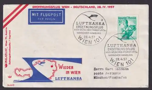 Flugpost Brief Air Mail Österreich Lufthansa Wien München Flughafen schöner SST