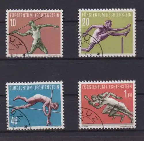 Liechtenstein 342-345 Sport III Ausgabe 1956 Luxus gestempelt Kat.-Wert 34,00