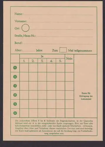 Bund Ganzsache Funklotterie FP 4 Posthorn 10 Pfg. Luxus Kat.-Wert 26,00