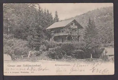 Ansichtskarte Schlangenbad Hessen Schweizerhaus 1901 Antwerpen Belgien