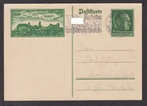 Deutsches Reich Ganzsache Maschinen Propagandastempel Nürnberg Parteitag