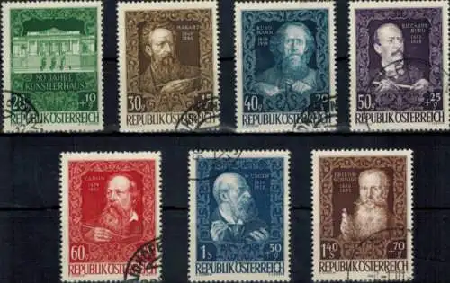 Briefmarken Österreich 878-884 Künstlerhaus Wien Kunst Luxus gestempelt Kat 50,-