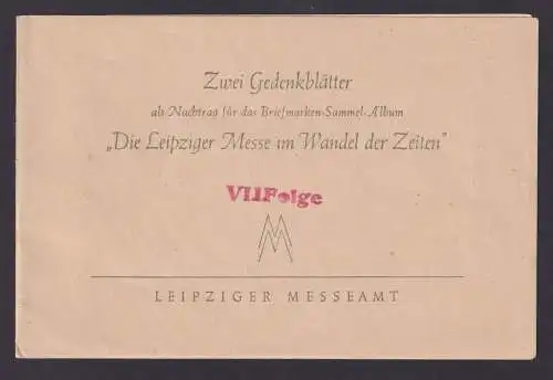 DDR Gedenkblätter Leipzig Sachsen Messestadt im Wandel d. Zeit Sonderbriefmarken