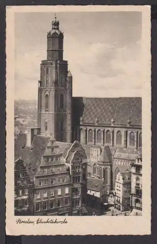 Ansichtskarte Breslau Ostgebiete Schlesien Elisabethkirche