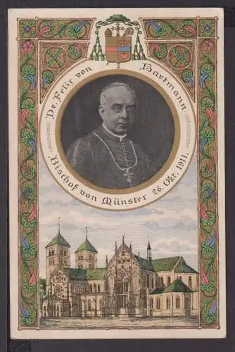 Ansichtskarte Münster i.W. NRW 1912 Bischof von Münster Angermünde Religion