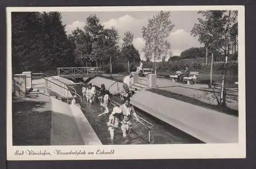 Ansichtskarte Bad Wörrishofen Bayern Wassertretplatz am Eichwald 1953 Berlin