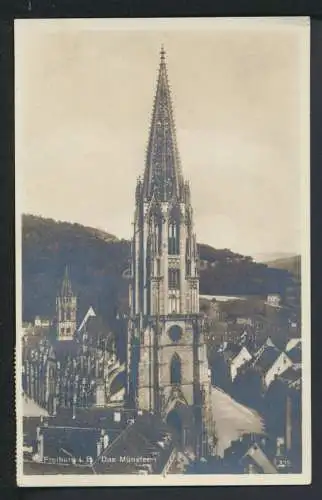 Ansichtskarte Freiburg Baden-Württemberg Münster 1932 Oberwil Zug Schweiz