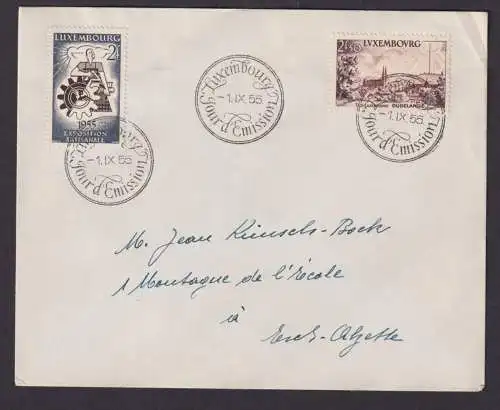 Luxemburg 535-536 Handwerk + Fernsehsender Brief FDC echt gel. Esch Sur Alzette