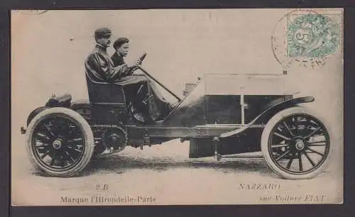 Ansichtskarte Felice Nazzaro Automobil Rennfahrer FIAT 1907 Barentin Frankeich