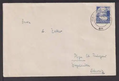 DDR Auslands Brief EF 337 Persönlichkeiten Dresden Pfyn Thurgau Schweiz Kat110,-