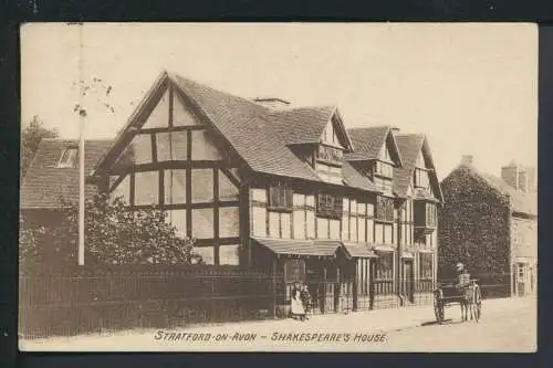 Ansichtskarte Stratford on Avon Großbritannien Shakespear House Frankfurt Hessen