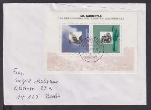 Briefmarken Deutschland Europa Brief Block 1995 50 Jahre Ende 2. Weltkrieg