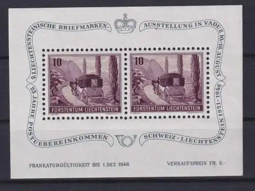 Liechtenstein Block 4 Philatelie Briefmarken Ausstellung postfrisch Kat. 60,00