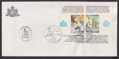 Briefmarken San Marino Europa Brief Block 1989 Kinderspiele