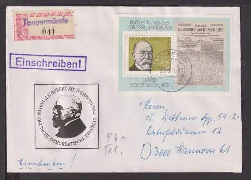 Briefmarken DDR Deutschland Brief Block 1982 Robert Koch Entdeckung Tuberkel Baz