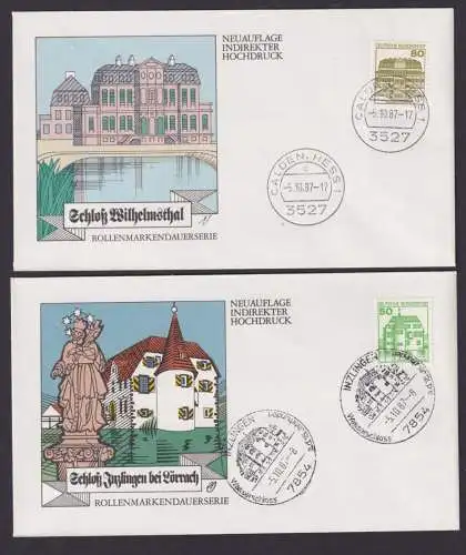 Bund Brief Letterset Burgen & Schlösser 1143 A II als FDC selten 6 Stück