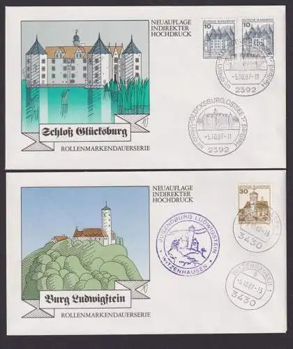 Bund Brief Letterset Burgen & Schlösser 1143 A II als FDC selten 6 Stück