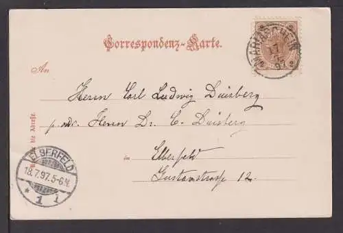 Ansichtskarte Teplitz Schönau Böhmen Ostgebiete 1897 Elberfeld Wuppertal NRW