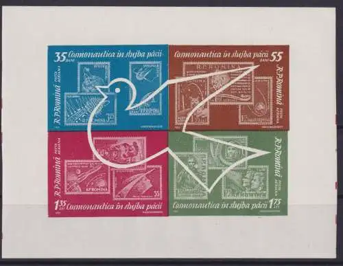 Flugpost Rumänien Block 53 Weltraumforschung Ausgabe 1962 Luxus postfrisch MNH