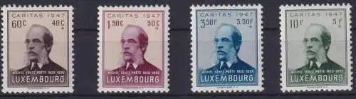 Luxemburg 427-430 Caritas 1947 komplett Luxus postfrisch Komponist Musik 15,00