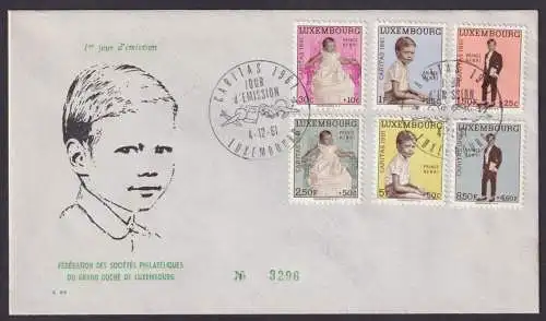 Luxemburg Brief 649-654 Caritas Kinder als Luxus FDC Ausgabe 1961