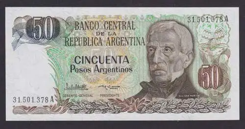 Banknote Geldschein Argentinien Südamerika 50 Pesos Top Erhaltung UNC