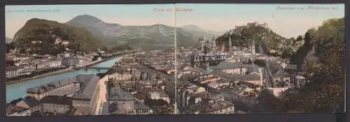 Ansichtskarte Salzburg Österreich Klappkarte Panorama 1899 Kraiburg Bayern