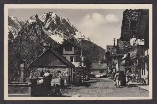 Ansichtskarte Garmisch Bayern Frühlingstraße mit Waxensteine und Zugspitze