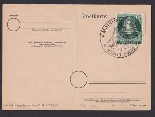 Berlin Karte EF Glocke 76 SST Maikundgebung Frieden u. Freiheit FDC Kat. 75,00