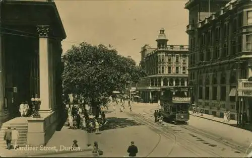 Afrika Ansichtskarte 1d. Durban Wismar mit Taxstempel für Nachgebühr Straßenbahn