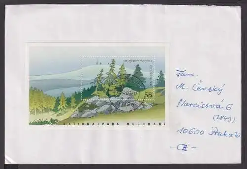 Briefmarken Deutschland Brief Block 2003 Nationalpark Hochharz