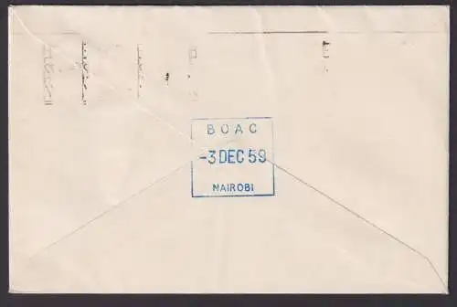 Flugpost Brief Air Mail Grossbritannien BOAC COMET 4 JETLINER Welkugel Nairobi