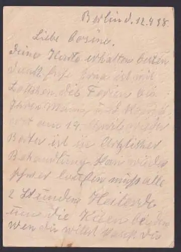 Berlin Lichtenberg Deutsches Reich Postkarte SSt Reichspost bringt Zeitgewinn