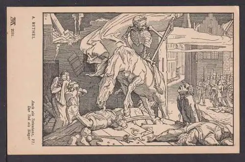 Ansichtskarte Künstler A. Rethel Auch ein Totentanz VI Der Tod als Sieger