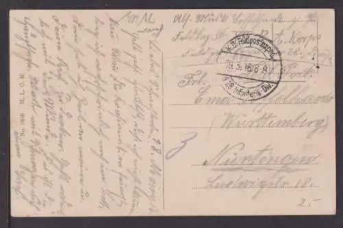 Ansichtskarte Vouziers Frankreich Feldpost 1916 Nürtingen Baden-Württemberg