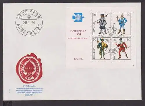 Briefmarken Schweiz Europa Brief Block 1974 INTERNABA Basel