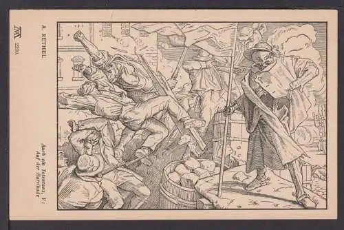 Ansichtskarte Künstler A. Rethel Auch ein Totentanz V Auf der Barrikade