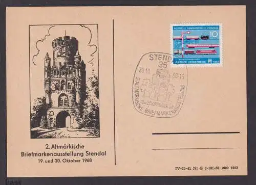 DDR Brief Philatelie Stendal schöne Sonderkarte mit tollem Briefmarken Stempel