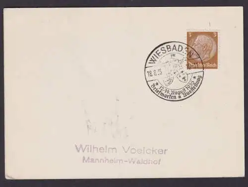 Deutsches Reich Postkarte Wiesbaden SST Philatelie Briefmarkenausstellung