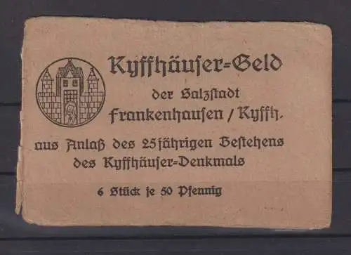 Geldschein Banknote Notgeld Frankenhausen Kyffhäuser Geld 6 Scheine gute Erhtg.