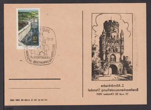 DDR Brief Philatelie Stendal schöne Sonderkarte mit tollem Briefmarken Stempel